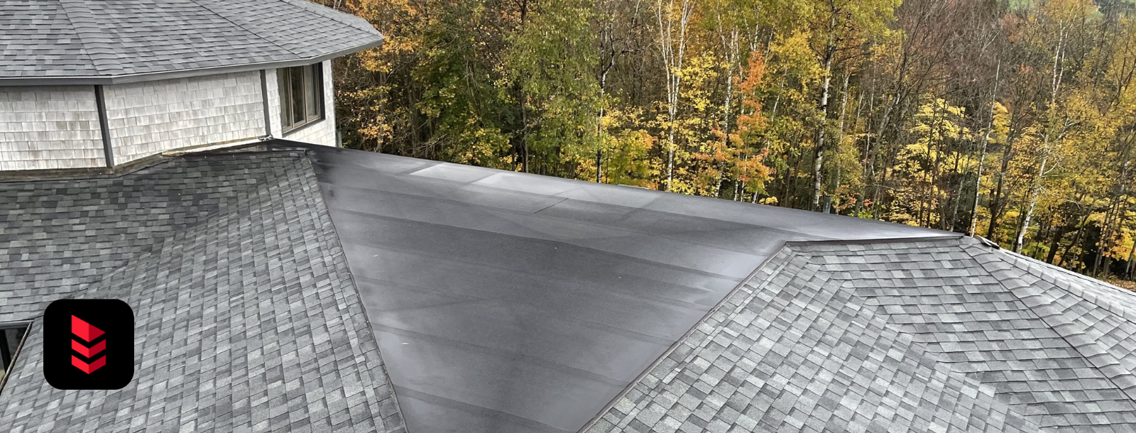 Stowe VT mountain home roof with Owens Corning Duration shingles and rubber membrane installation